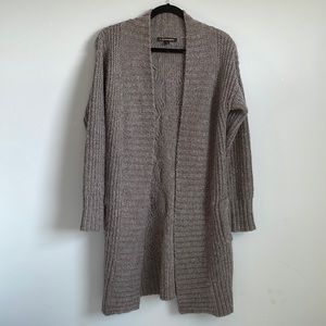 A. Giannette Long Line Grey Alpaca Wool Blend Knit Cardigan Size M